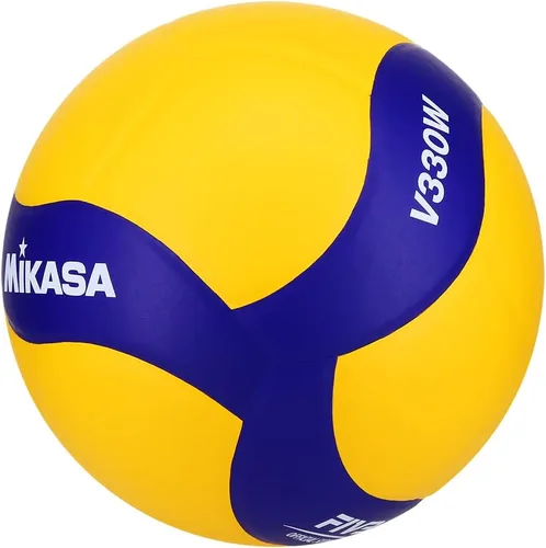 Miniatura 2 de Mikasa V330W, voleibol de juego de club de competición para interior, Azul/Amarillo