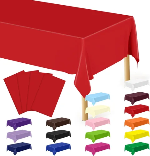 Miniatura 22 de Suministros de regreso a clases, 2 manteles de 108 x 54 pulgadas, manteles desechables coloridos para el primer día de escuela, rectangular