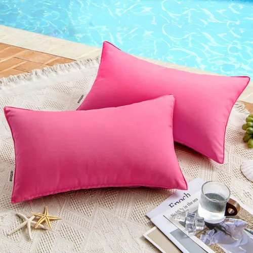 Miniatura 49 de MIULEE - Juego de 2 fundas de almohadas decorativas para exteriores, impermeables, cuadradas, para jardín, para cenador de primavera, tienda de Negro