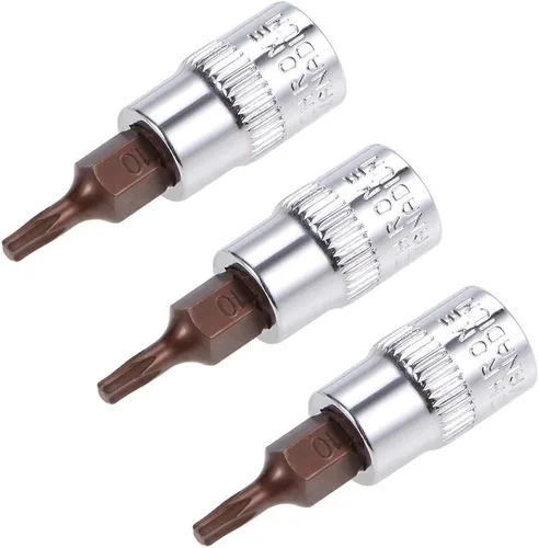 Miniatura 6 de uxcell 3 piezas de 1/4 pulgadas de unidad x T20 Torx zócalo, brocas de acero S2 CR-V sockets 1.496 in longitud uso con llave de trinquete, barra