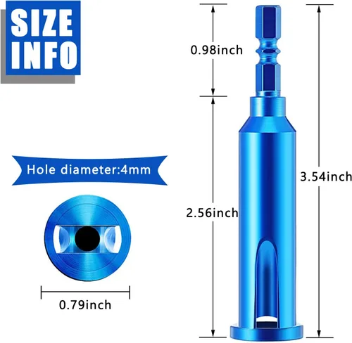 Miniatura 4 de Herramienta universal de torsión de alambre, pelacables y herramienta de pelado de cables Twister para electricista por taladro o manualmente (azul)
