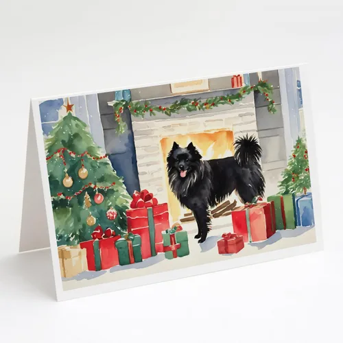 Miniatura 64 de Caroline's Treasures DAC2753GCA7P Paquete de 8 tarjetas de felicitación navideña acogedora de Husky siberiano Tarjetas en blanco con sobres