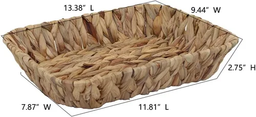Miniatura 2 de Bandeja de frutas, contenedores de almacenamiento de tejido de hierba para frutas o té, artes y manualidades (Rectángulo-C-1 unidad)