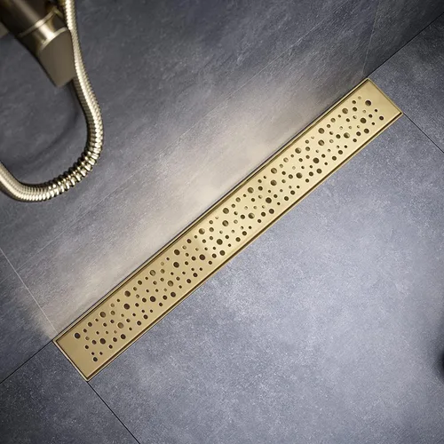 Miniatura 9 de Sharp-tec Drenaje lineal de ducha de 24 pulgadas, drenaje de piso rectangular cepillado, canal de drenaje de diseño en forma de V, acero inoxidable