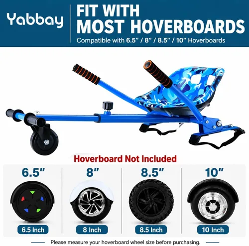 Miniatura 5 de Eco-Friendly Hoverboard Seat Attachment Colorful Printed Seat, Swivel Wheel & Adjustable Length, Fits 6.5", 8", 8.5" & 10" Hoverboards for Kids &
