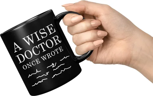 Miniatura 8 de Panvola Una vez un médico sabio escribió Taza de café de cerámica para médico graduado, cirujano, estudiante de medicina, MD, profesional, 11oz