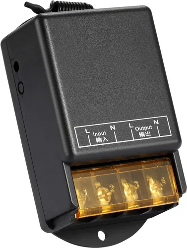 Miniatura 2 de Interruptor remoto inalámbrico, 110 V/120 V/240 V/30 A Relé Interruptor RF inalámbrico para electrodomésticos, bomba, luces de techo y equipos Negro