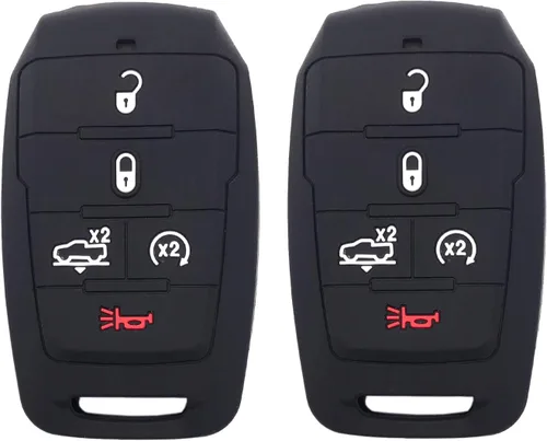 Miniatura 7 de Funda protectora de silicona para llavero de automóvil para Ram 1500 2021 2020 2019, accesorios de 5 botones de entrada sin llave, control remoto