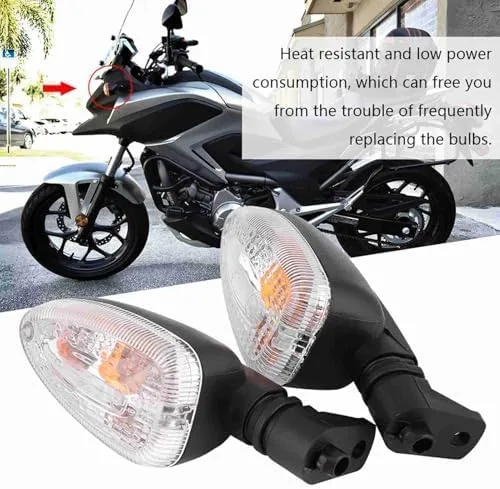 Miniatura 3 de Terisass Luces de giro 1 par motocicleta indicadores lente 12V plástico dirección indicador lámpara con para F650GS 2008-2009 F800GS F800R 2007-2008