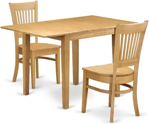 Miniatura 9 de East West Furniture NDVA3-LWH-C Juego de mesa y sillas de cocina de 3 piezas contiene una mesa de comedor rectangular con gotas y 2 sillas tapizadas