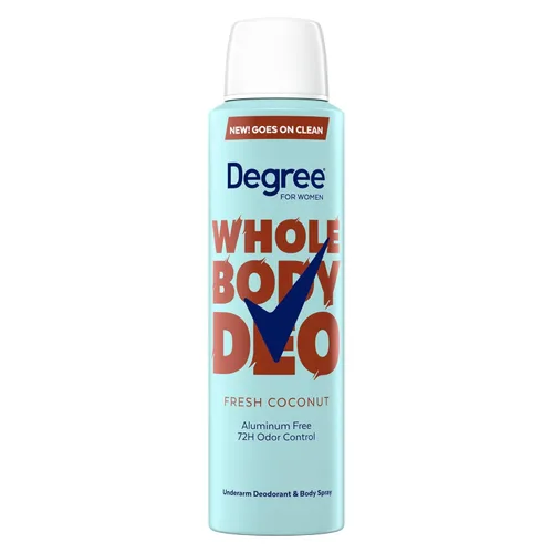 Degree Desodorante para mujer Spray Fresh Coconut Scent Aluminium Free 72H Odor Protection 2.9 FO