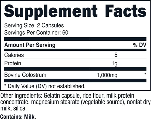 Miniatura 6 de Nutricost Calostro 1000 mg, 120 tapas, 60 porciones (3 botellas)