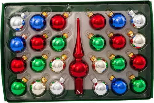 Miniatura 2 de Kurt Adler - Juego de bolas de cristal multicolor