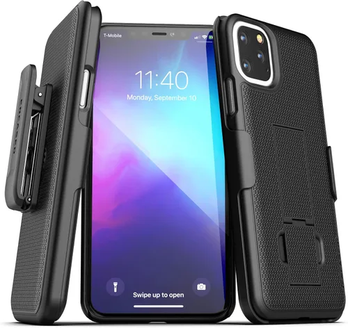 Miniatura 22 de Encased Funda para cinturón iPhone 11 con clip (Serie DuraClip) Funda ultradelgada con funda (Negro)