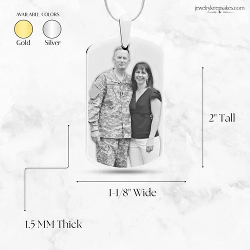 Miniatura 3 de Etiqueta de perro grabada con foto personalizada con cadena de 20 pulgadas