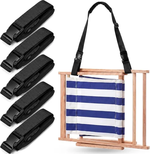 Miniatura 15 de Sanwuta Correa de transporte ajustable para silla de playa, correas para silla de camping, plegables, para playa, mochilero, bicicletas plegables