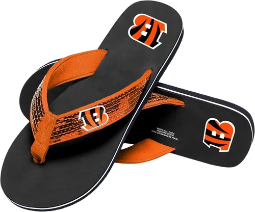 Miniatura 46 de FOCO Womens NFL Team Logo Sequin Strap Sandals Flip Flops