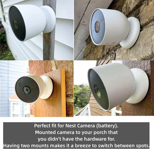 Miniatura 4 de TEYOUYI Placa de montaje para cámara nido, anclajes de pared para Google Nest Cam Accesorios para Nest Cam al aire libre (batería), pieza de Blanco