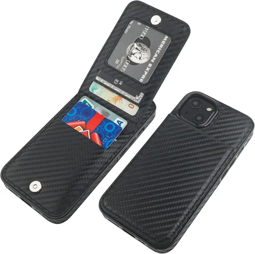 Miniatura 23 de KIHUWEY Compatible con iPhone 14 Funda Cartera con Soporte para Tarjeta de Crédito, Tapa de Cuero Premium con Cierre Magnético Soporte Funda