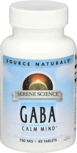 Source Naturals Serene Science GABA, para una mente tranquila, 750mg - 45 Tabletas