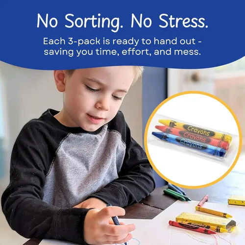 Miniatura 5 de CrayonKing 720 juegos de 3 paquetes en violonchelo (2,160 lápices de colores a granel) – Restaurantes, aulas, fiestas y eventos – Seguro para niños