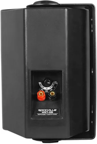 Miniatura 5 de Rockville WET-5B 70V/100V 5.25" Altavoz de pared para interiores y exteriores, IPX55, diseño impermeable ventilado, montaje giratorio, negro