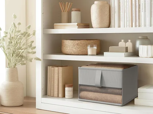Miniatura 7 de Contenedores de almacenamiento plegables con ventana transparente, organizador de tela para armario, estantes y cubos, cajas de almacenamiento