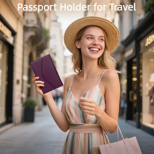 Miniatura 50 de Zoppen - Billetera de viaje con bloqueo RFID multiusos (Ver.4) Portatarjetas de pasaporte y vacunas, organizador de documentos de tres pliegues