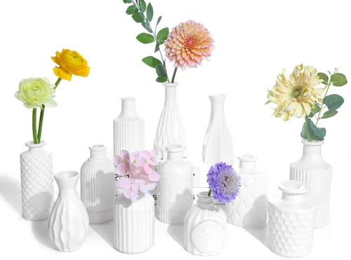 Miniatura 22 de UPBUD Juego de 36 jarrones de vidrio transparente para brotes, mini jarrón de flores para centros de mesa, pequeños jarrones transparentes a granel