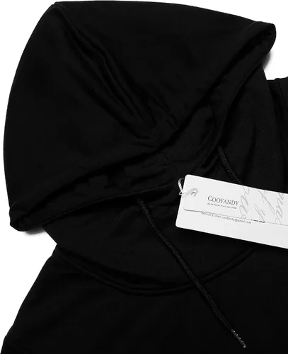 Miniatura 6 de COOFANDY - Sudadera larga con capucha para hombre, diseño hip hop tipo capa, de mezcla de algodón