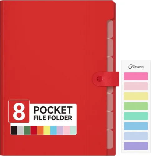 Miniatura 10 de Forvencer Carpeta de archivos expandible con 8 bolsillos, organizador de archivos de acordeón tamaño carta, carpetas portátiles para documentos