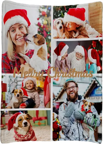Miniatura 40 de Manta personalizada para parejas con collage de fotos, manta personalizada para parejas, súper suave y acogedora para regalos del día de San