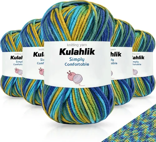 Miniatura 14 de 50g (1x50g) Hilo Acrílico para Crochet y Tejido, Hilo Degradado Colorido, 1 Rollo de Madejas, Hilo Acrílico Multicolor, Perfecto para Proyectos
