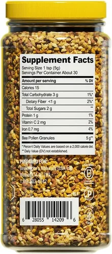 Miniatura 9 de Beekeeper's Naturals - Gránulos de polen de abeja 100% crudos, enzimas naturales preservadas, fuente de vitamina B, minerales, aminoácidos