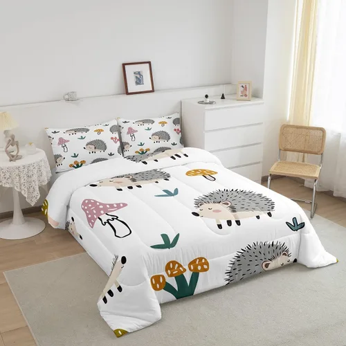 Miniatura 67 de Erosebridal Juego de ropa de cama para niños, tamaño individual, diseño de gatos de dibujos animados, para niñas, niños y adolescentes, edredón