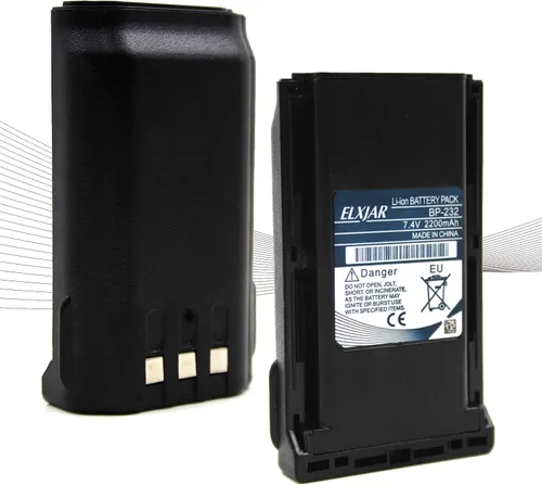 Paquete de 2 baterías de iones de litio de 7.4 V 2200 mAh BP-232 de repuesto para radios Icom A14 A14S F14 F14S F24 F33GT F43G F43GT F3011 F3021