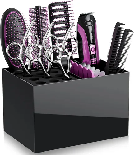 Miniatura 12 de Noverlife - Caja organizadora profesional para tijeras de barbero, organizador de almacenamiento para tijeras de peluquería de salón, peines, clips