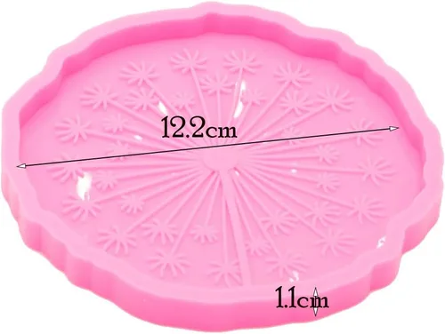 Miniatura 2 de Moldes de resina de diente de león súper brillantes, molde de silicona con forma de flores redondas, moldes de silicona para fundición de resina