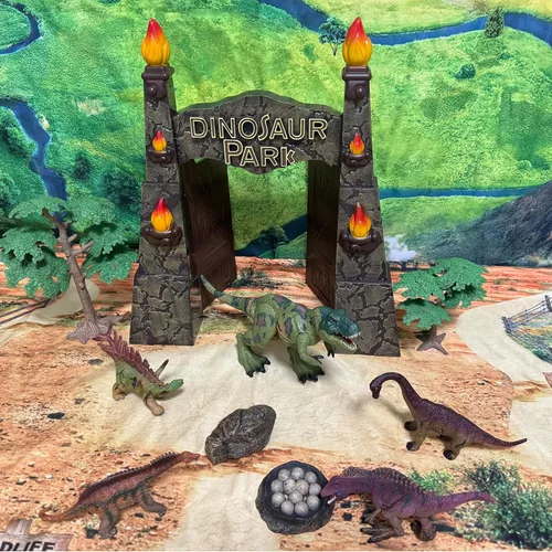 Miniatura 8 de Gran dinosaurio parque puerta dinosaurio nido de huevos juguetes de dinosaurio realistas para niños 3-5 5-7 figuras de dinosaurio del mundo jurásico