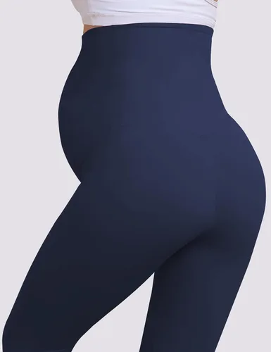 Miniatura 6 de QoBexim Leggings de maternidad sobre el vientre, ultra elásticos, pantalones de yoga para embarazo, con soporte para golpes, leggings