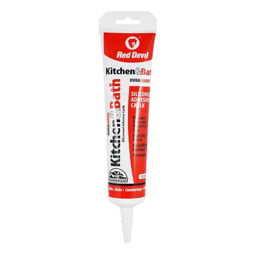 Miniatura 10 de Red Devil 0406 Masilla y sellador acrílico de silicona, 100% impermeable, pintable, masilla blanca para cocina, baño, ventana, con Duraguard, 5.5