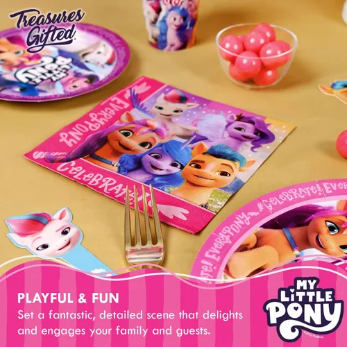 Miniatura 5 de Treasures Gifted Servilletas con licencia oficial de My Little Pony – Paquete de 32 – Suministros para fiesta de cumpleaños de My Little Pony