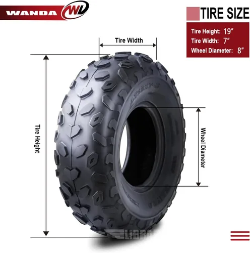 Miniatura 4 de WANDA 2 nuevos neumáticos deportivos ATV 19x7-8 4PR - 10038