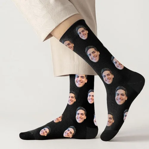 Miniatura 4 de Calcetines personalizados con foto, calcetines de cara personalizados para hombres, regalos divertidos personalizados para papá, Navidad