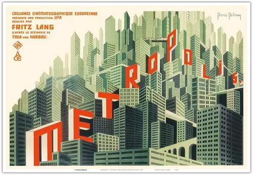 Miniatura 10 de Metropolis - Directed by Fritz Lang - Vintage French Film Movie Poster by Boris Bilinsky c.1927 - Master Art Print (Unframed) 6in x 9in