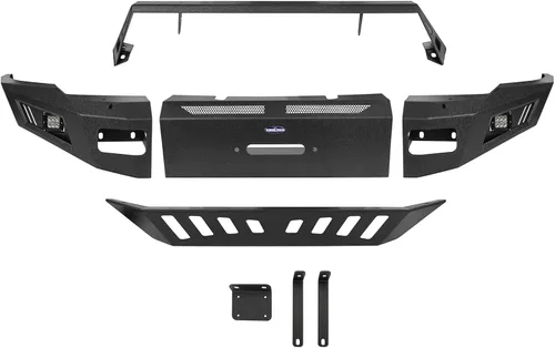 Miniatura 8 de u-Box Parachoques delantero Ram 3500 de ancho completo 2016 con placa de cabrestante y placa de deslizamiento fuerte y luces LED compatibles