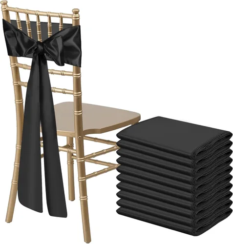 Miniatura 17 de 10 PCS Lazos de Satén Azul Bebé para Sillas Bandas Universales Cintas para Sillas Lazos Traseros para Bodas Fiestas Recepciones Eventos Banquetes