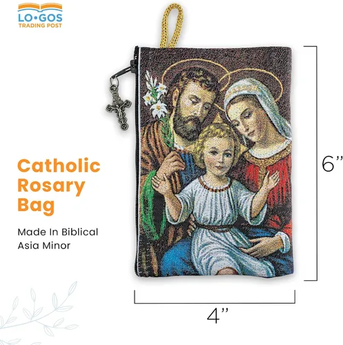 Miniatura 67 de Bolsa de rosario católico, estuche de rosario de bautismo para niños con números 6:24-26, versículo de la Biblia, 4 x 6 pulgadas, joyería y monedero