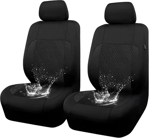 Miniatura 9 de CAR-GRAND Fundas para los dos asientos delanteros del auto, de ajuste universal, deportivas, impermeables de neopreno, con respaldo alto