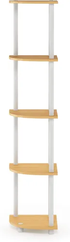 Miniatura 10 de Furinno Turn'n'Tube - Estantería esquinera de 3 niveles multi-propósito haya/blanco